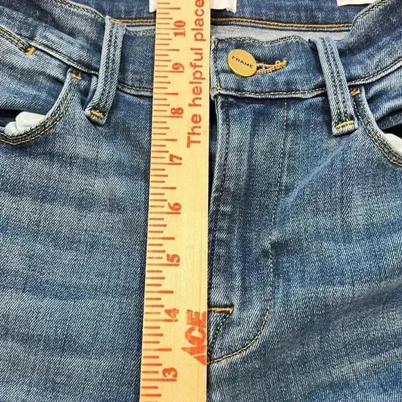 Frame Denim Le High Skinny Size 29 Poe Medium Wash Mid Rise Stretch Casual Crop - Picture 10 of 12